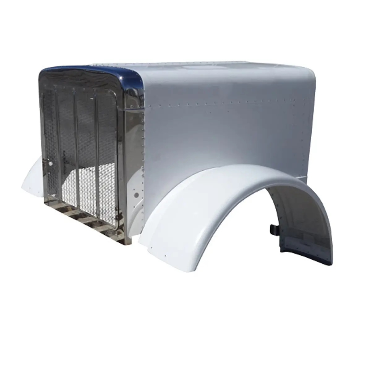 Bestfit Fiberglass Hood W/ Grille & Fenders Replaces 13-03553, L29-6062 For Peterbilt 379 127 Bbc 1
