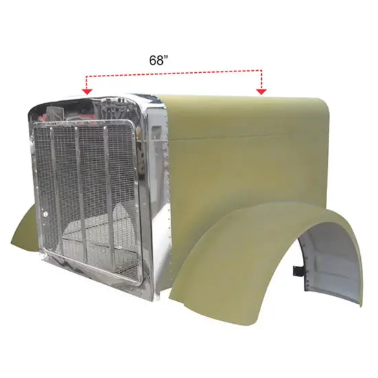 Bestfit All Aluminum Hood Shell W/ Fenders & Grille For Peterbilt 379 127Bbc #01-12506 1