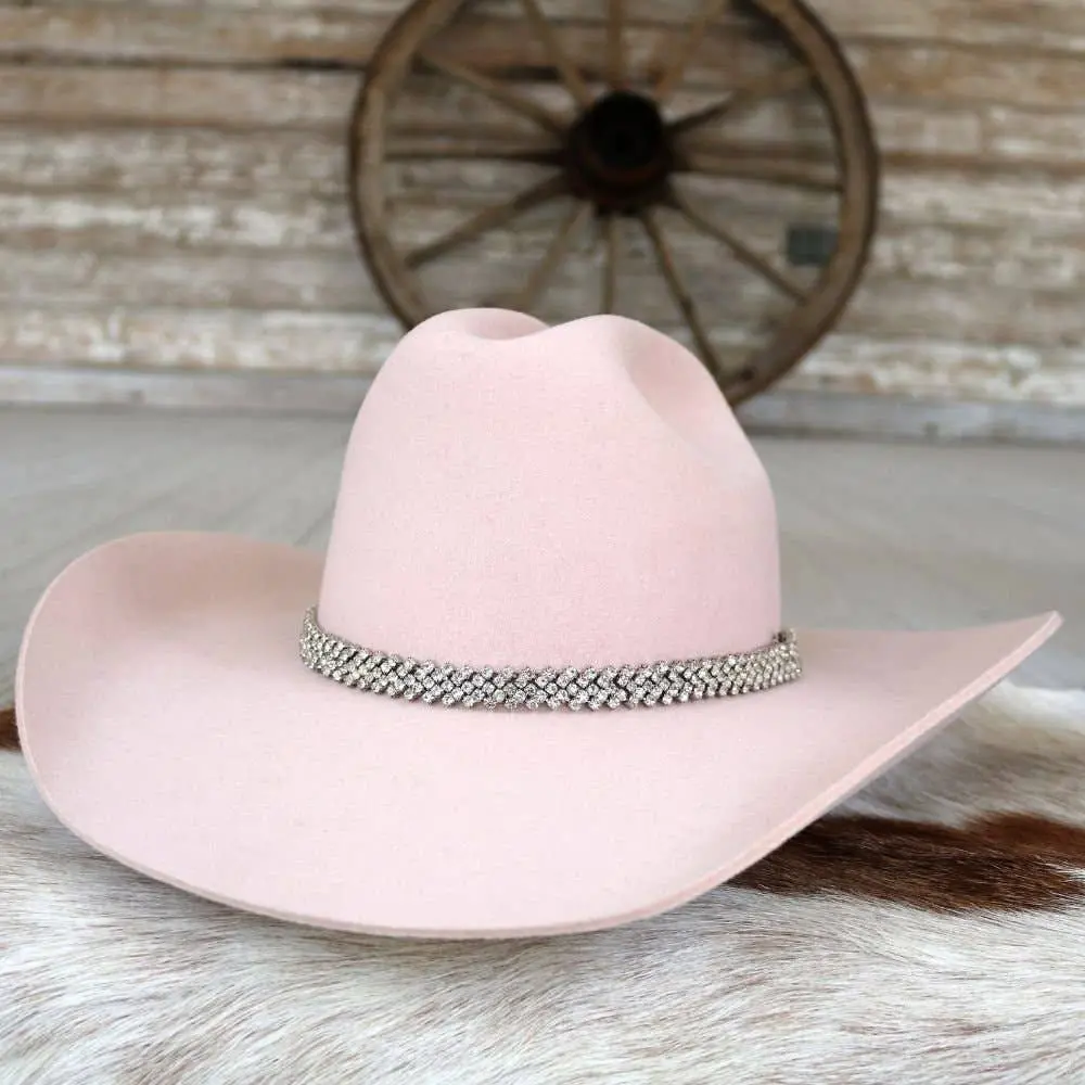 Silver Rhinestone Bling Hat Band - Harlow 1