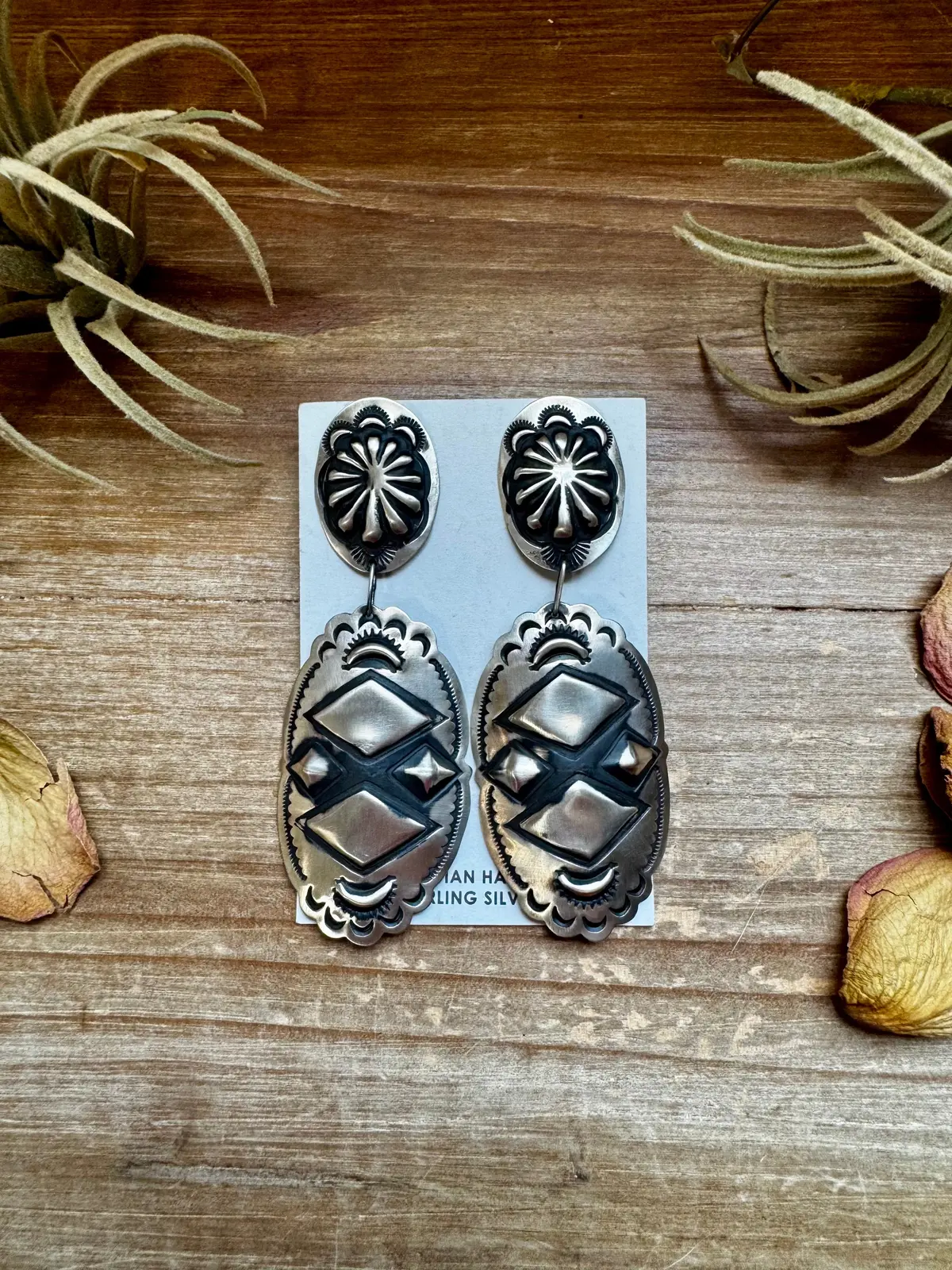 Sterling Silver Dangle Earrings – Native Made By Leander & Rhonda Largo, Usa 1