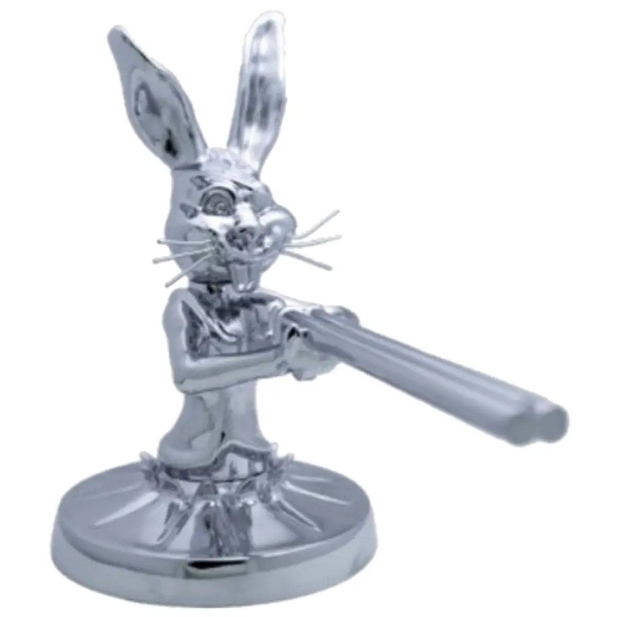 Chrome Die Cast Hood Ornament, Shotgun Bunny (Universal) 1