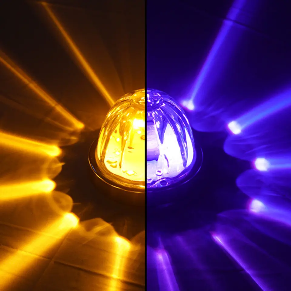 100061Cap Legendary Extreme Large Glass Watermelon Amber To Purple - Clear 4 Wire Dual Function W/ Aluminum Bezel Led Light - Each 1