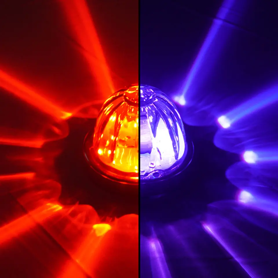 100061Crb Legendary Extreme Large Glass Watermelon Red To Blue - Clear 4 Wire Dual Function W/ Aluminum Bezel Led Light - Each 1