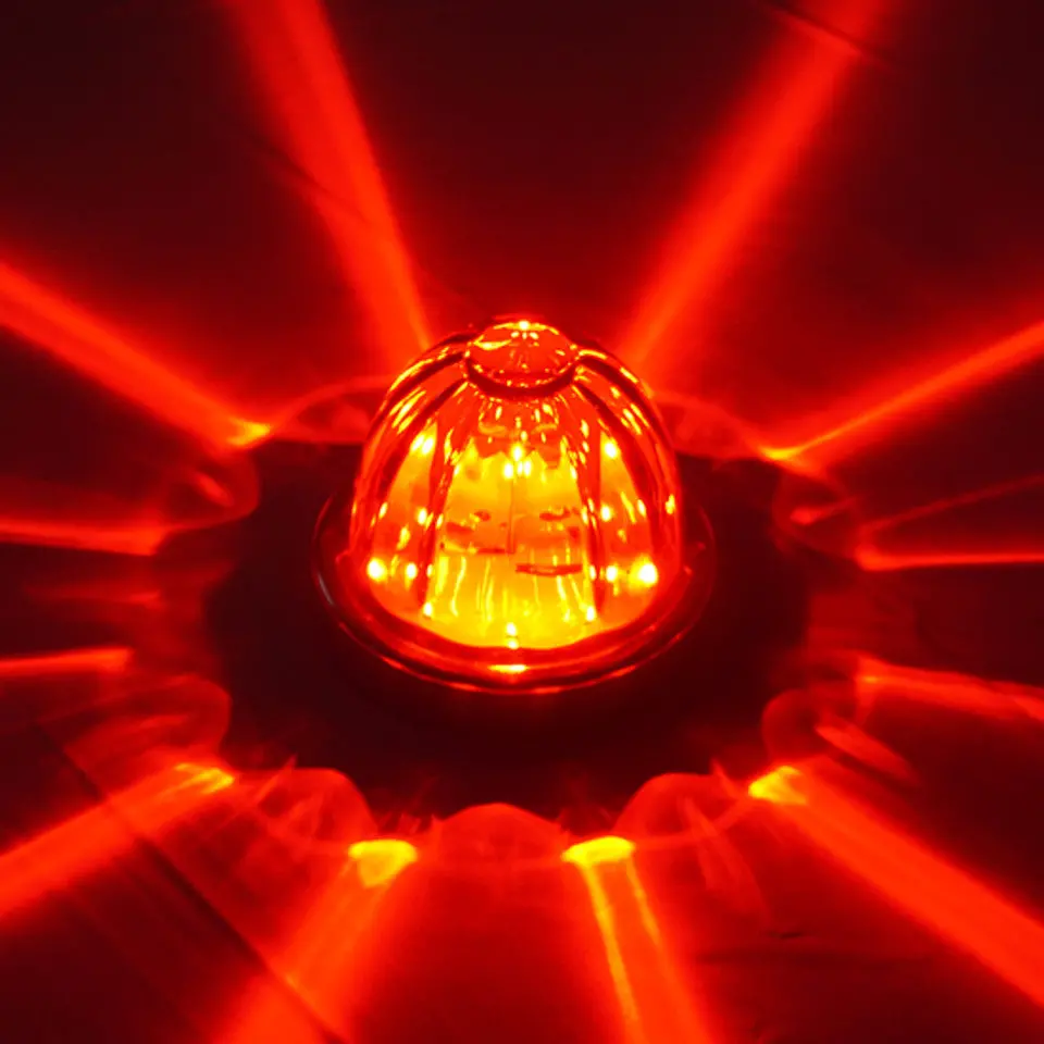 100061Cr Legendary Extreme Large Glass Watermelon Red - Clear 3 Wire Dual Function W/ Aluminum Bezel Led Light - Each 1