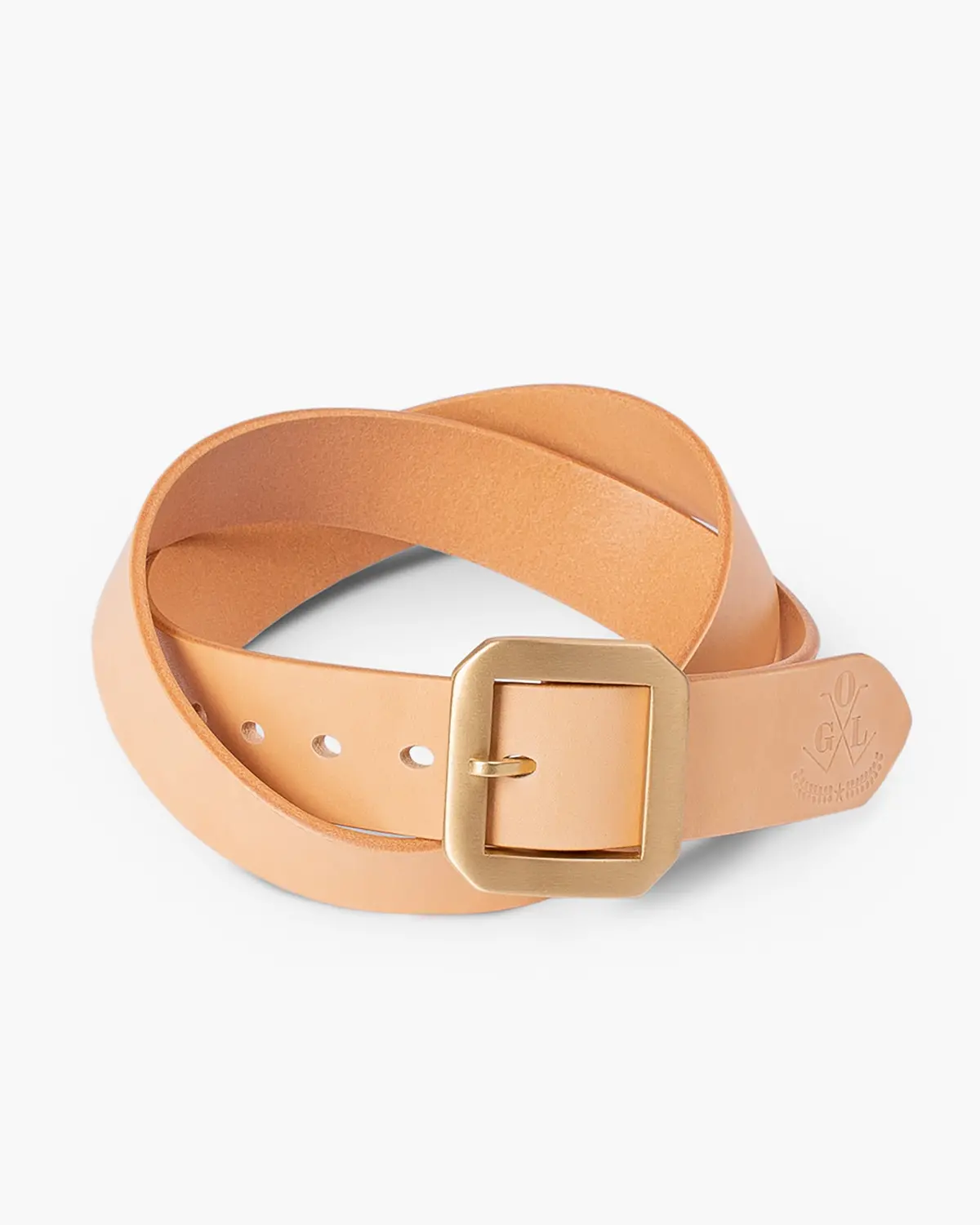 Ogl Single Prong Garrison Buckle Leather Belt - Natural 1