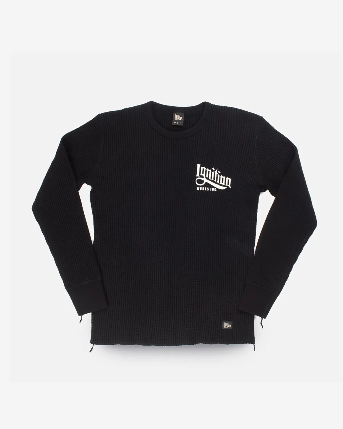 Ignition Works Logo Thermal Crew Neck Long Sleeved Top - Black Or White 1