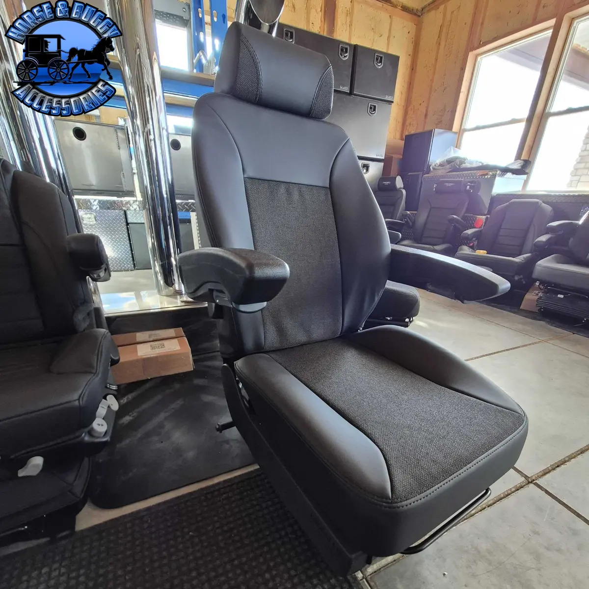800144-001 Airchief Seat W/Matrex Black Center & Black Vinly Sides 1