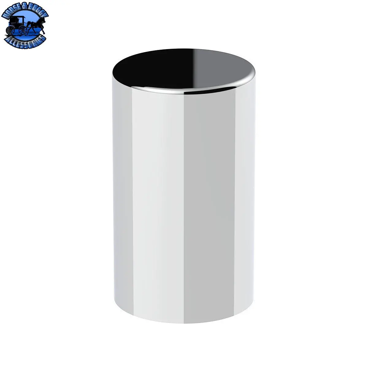Up-10013B 33Mm X 3-1/2" Chrome Plastic Cylinder Nut Cover - Thread-On (Bulk) 1