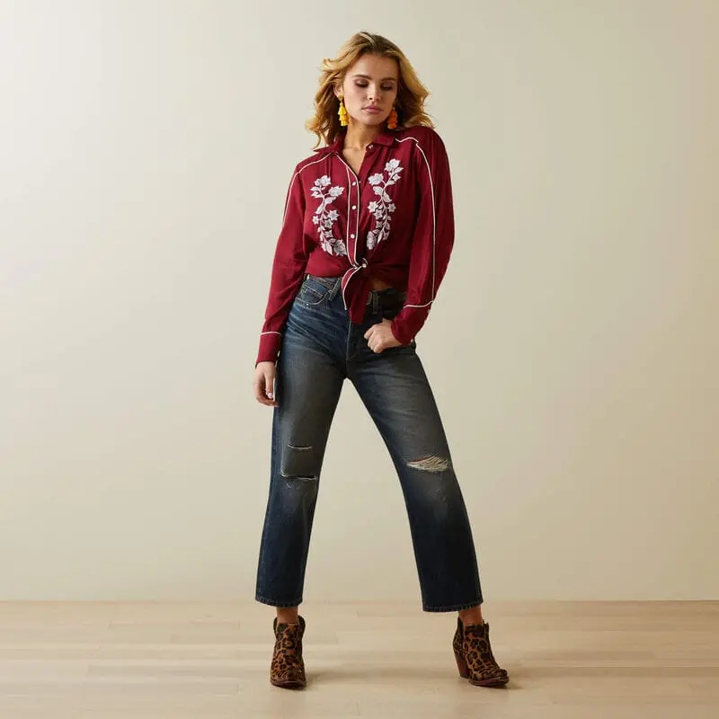 Ariat Ultra High Rise Tomboy Straight Jean In Bora Bora 1
