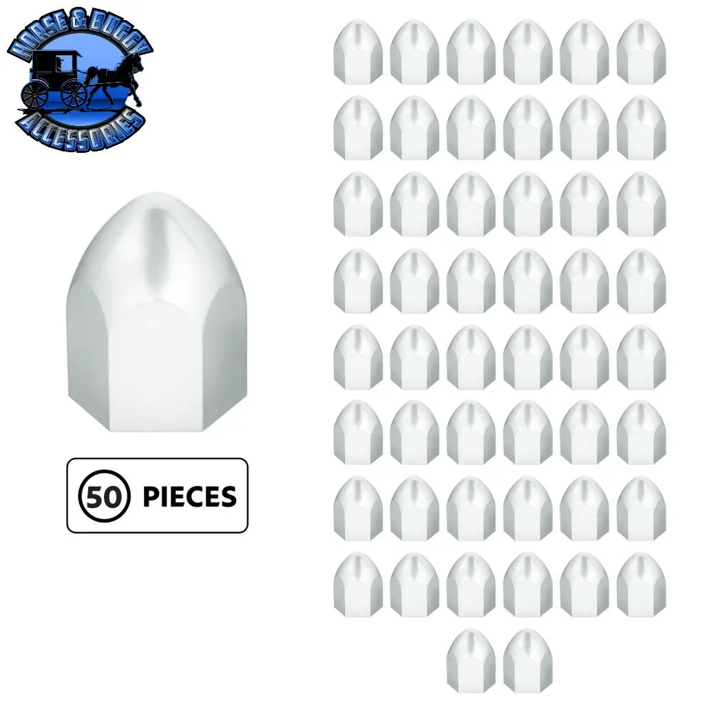 1" X 1 5/8" Chrome Plastic Bullet Nut Cover - Push-On (50-Pack) 1
