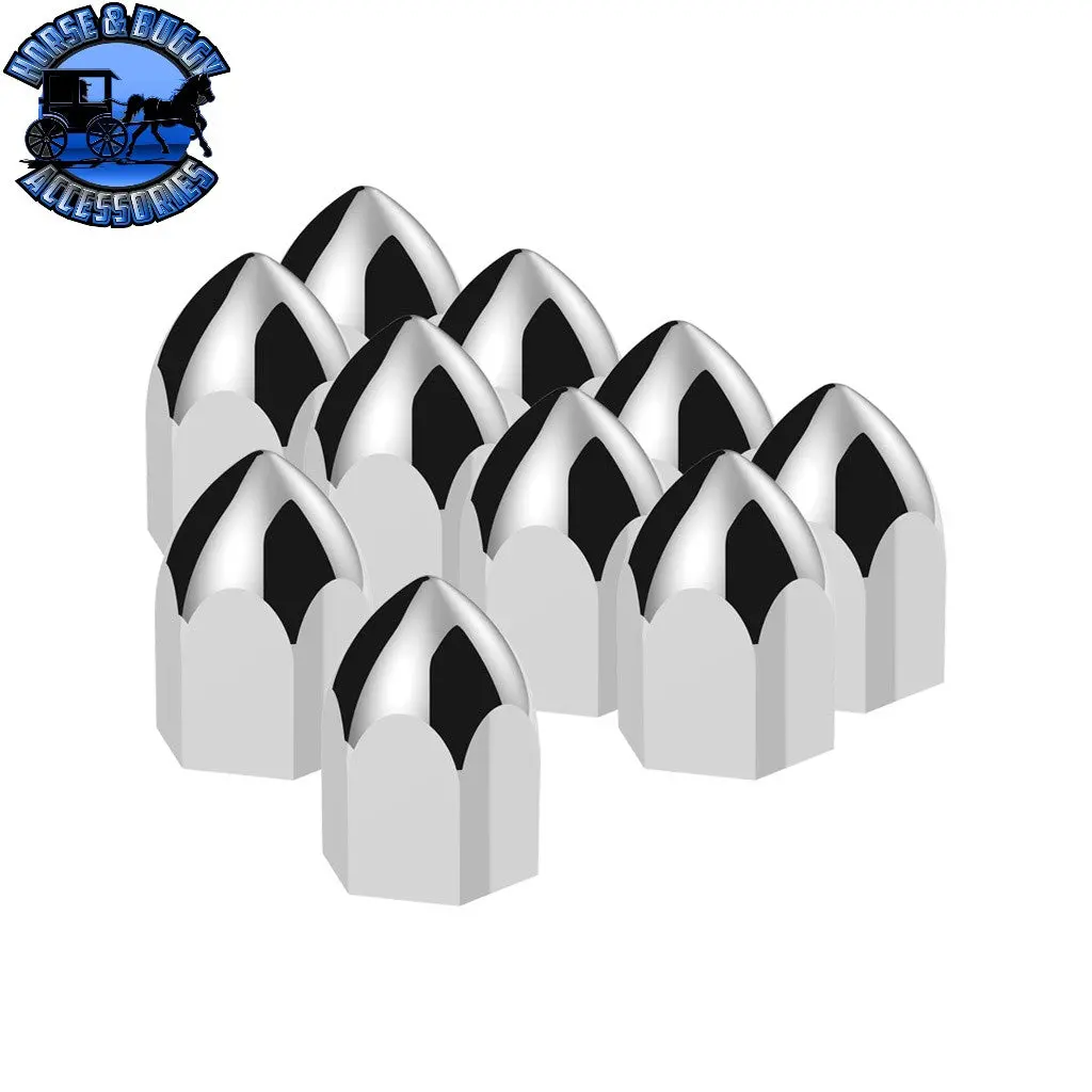 Up-10063P 11/16" X 1-5/16" Chrome Plastic Bullet Nut Cover - Push-On (10-Pack) 1