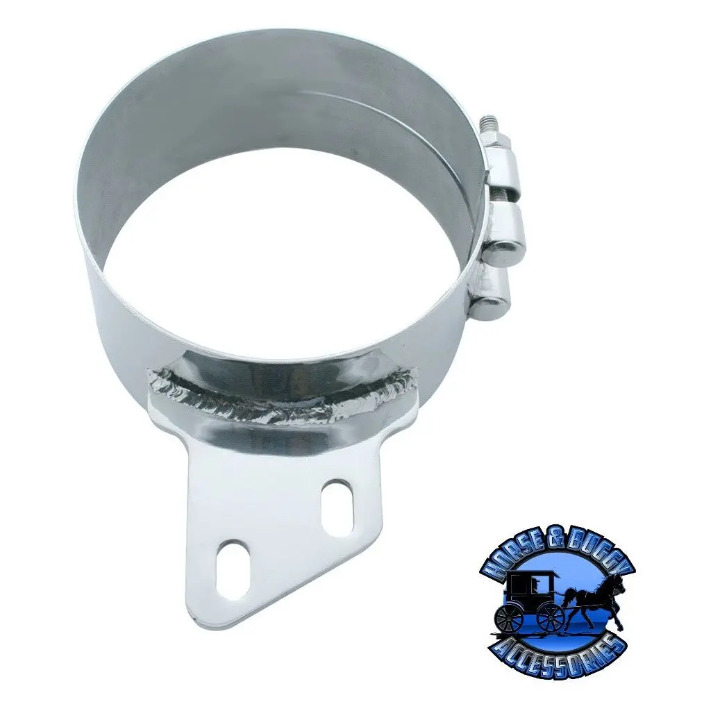8" Stainless Butt Joint Exhaust Clamp - Angled Bracket #10285 1