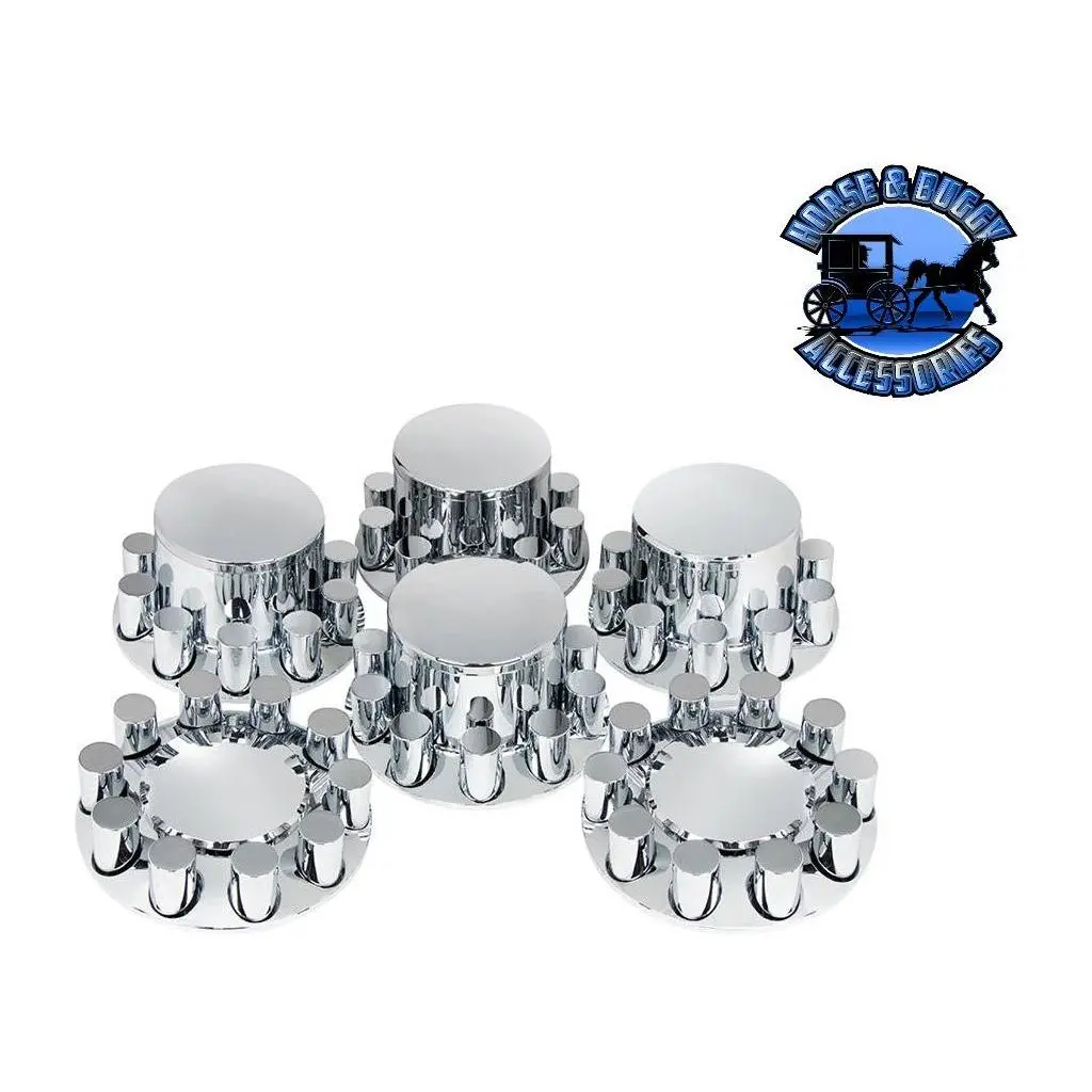 Up-10317  Dome Axle Cover Combo Kit With 33Mm Cylinder Thread-On Nut Covers - Chrome 1