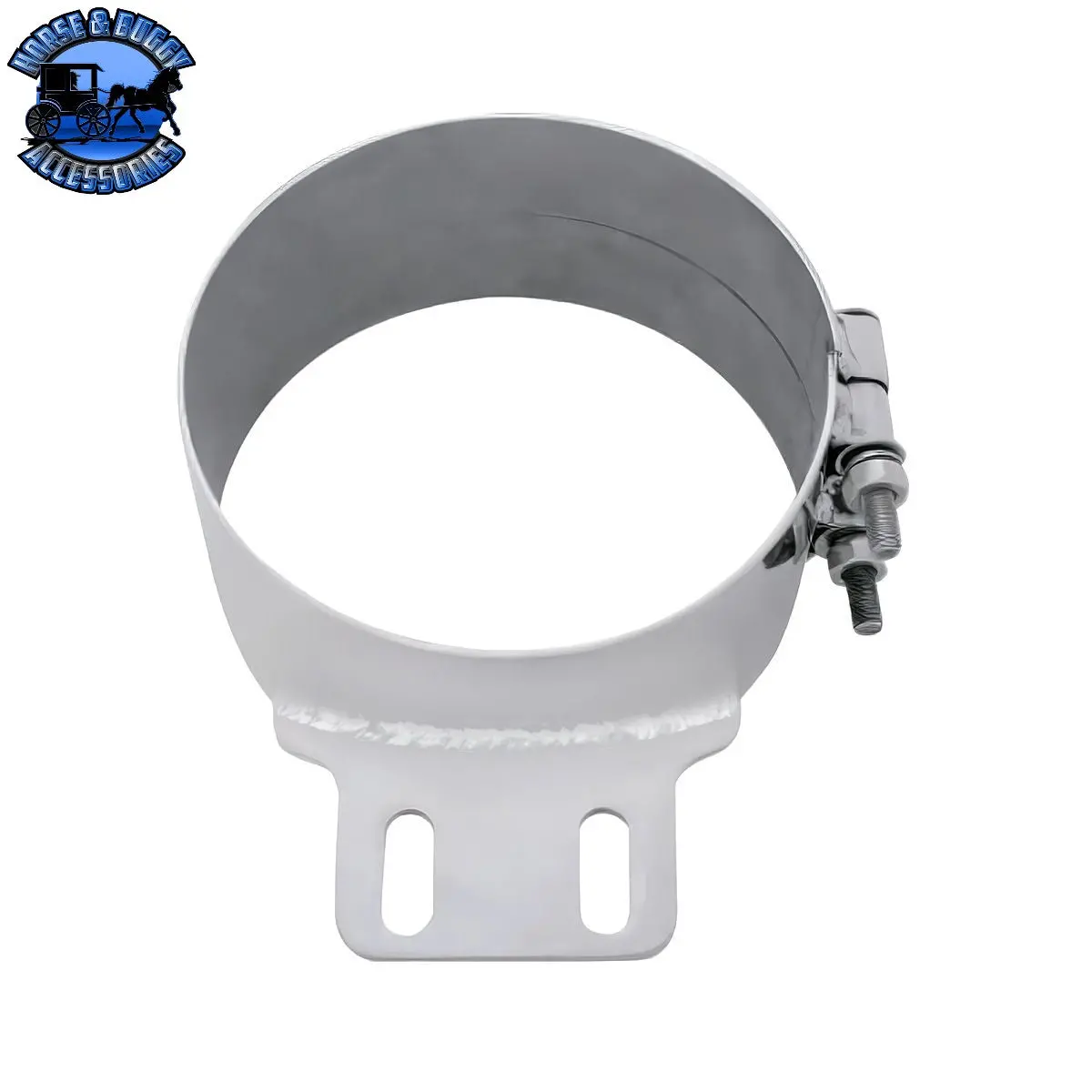7" Stainless Butt Joint Exhaust Clamp - Straight Bracket 1