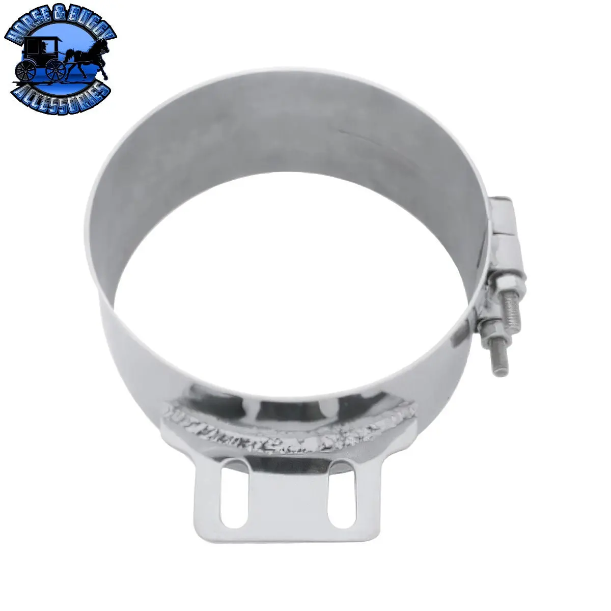 8" Stainless Butt Joint Exhaust Clamp - Straight Bracket 1