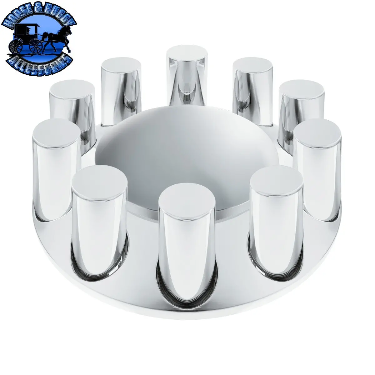 Up-10375 Chrome Plastic Dome Front Axle Cover With 33Mm Standard Thread-On Tall Cylinder Nut Covers 1