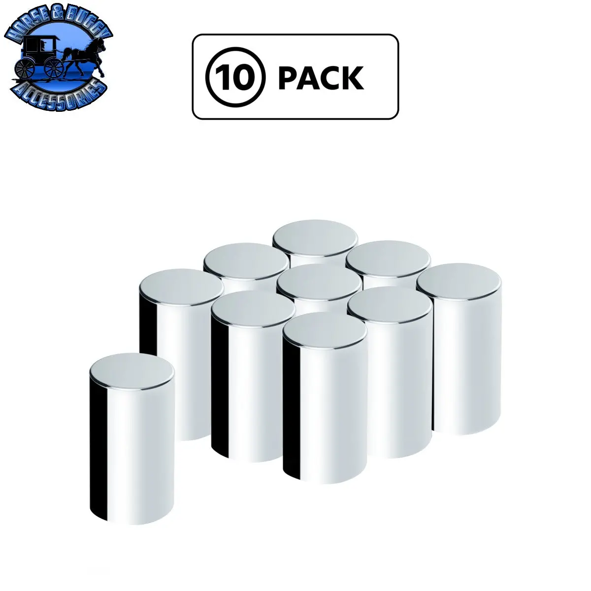 Up-10568 33Mm X 3-1/2" Chrome Plastic Cylinder Nut Cover - Push-On (10-Pack) 1