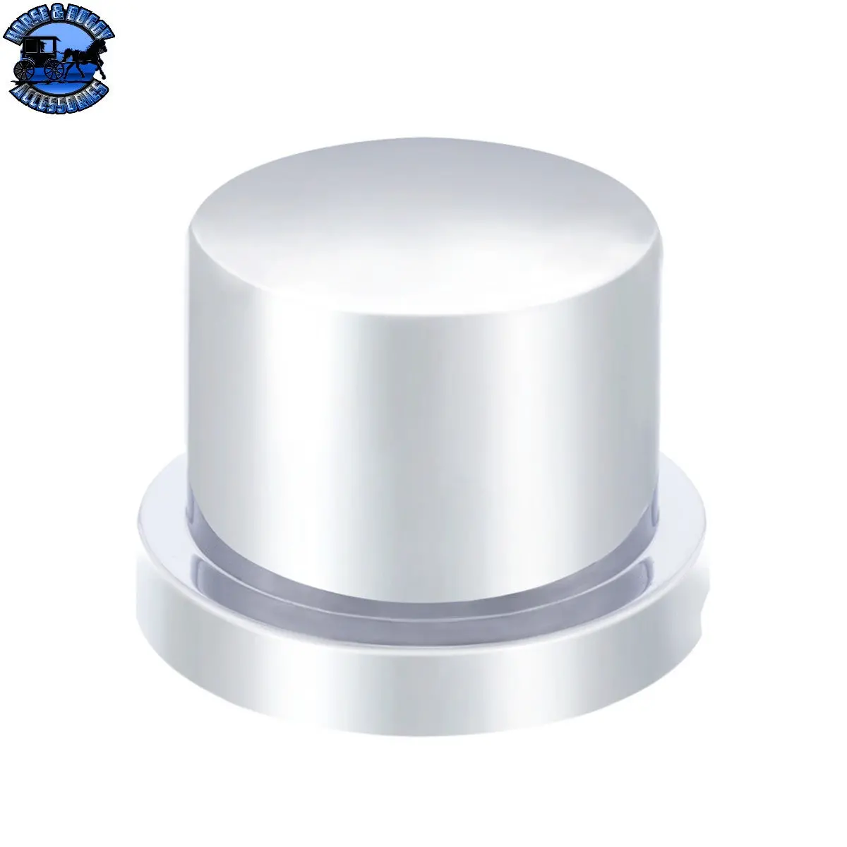 Up-10752B 9/16" X 11/16" Chrome Plastic Flat Top Nut Cover - Push-On (Bulk (Sold By The Piece) 1