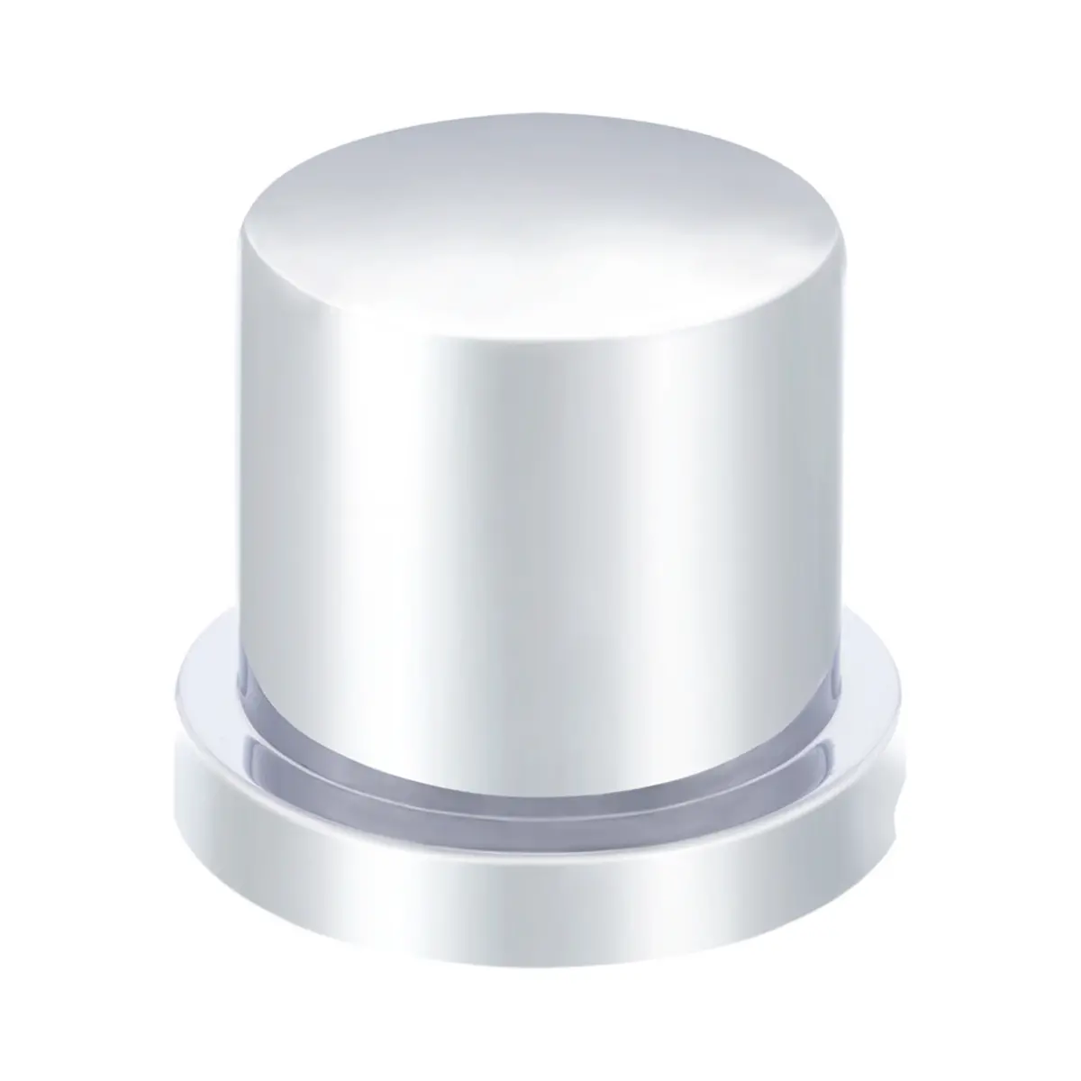 #10758B (1-1/8" Nut Size) X 1-1/2" Chrome Plastic Flat Top Nut Cover - Push-On (Sold By The Piece) 1