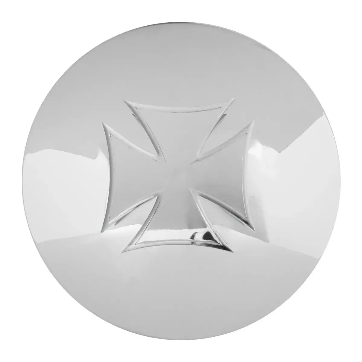 #10854 Universal Crome Front Iron Cross Hub Cap, 7/16" Lip 1