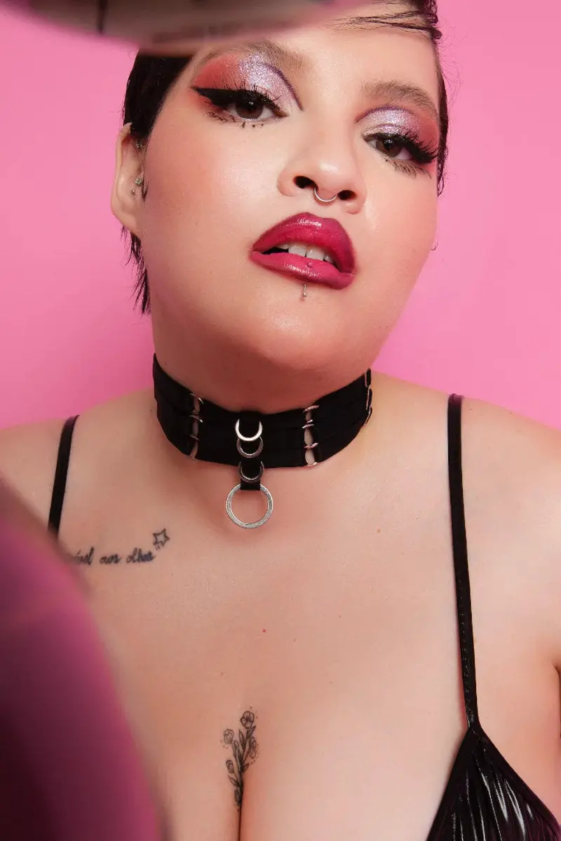 Rolling Halo Choker - Black/Silver 1