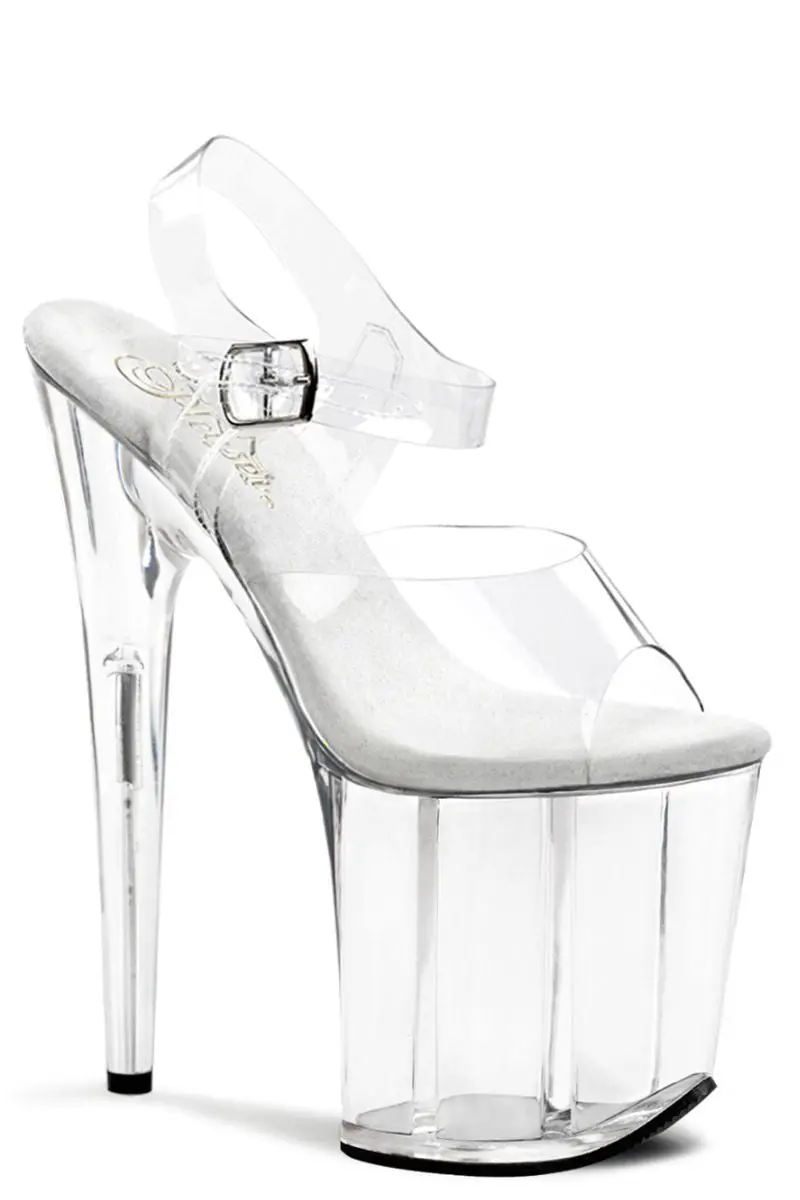 Pleaser Usa Flamingo-808 8Inch Stilettos - Clear 3