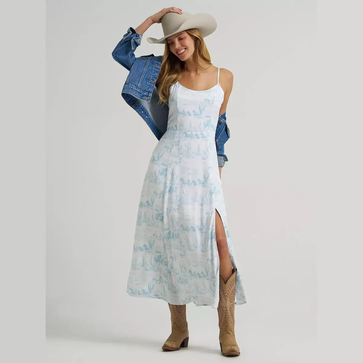 Wrangler Retro Americana Maxi Dress White At Bourbon Cowgirl 1