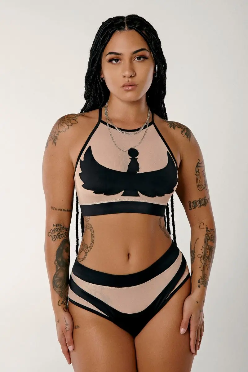 Cxix I S I S Goddess Bottoms - Black With Sand Mesh 1
