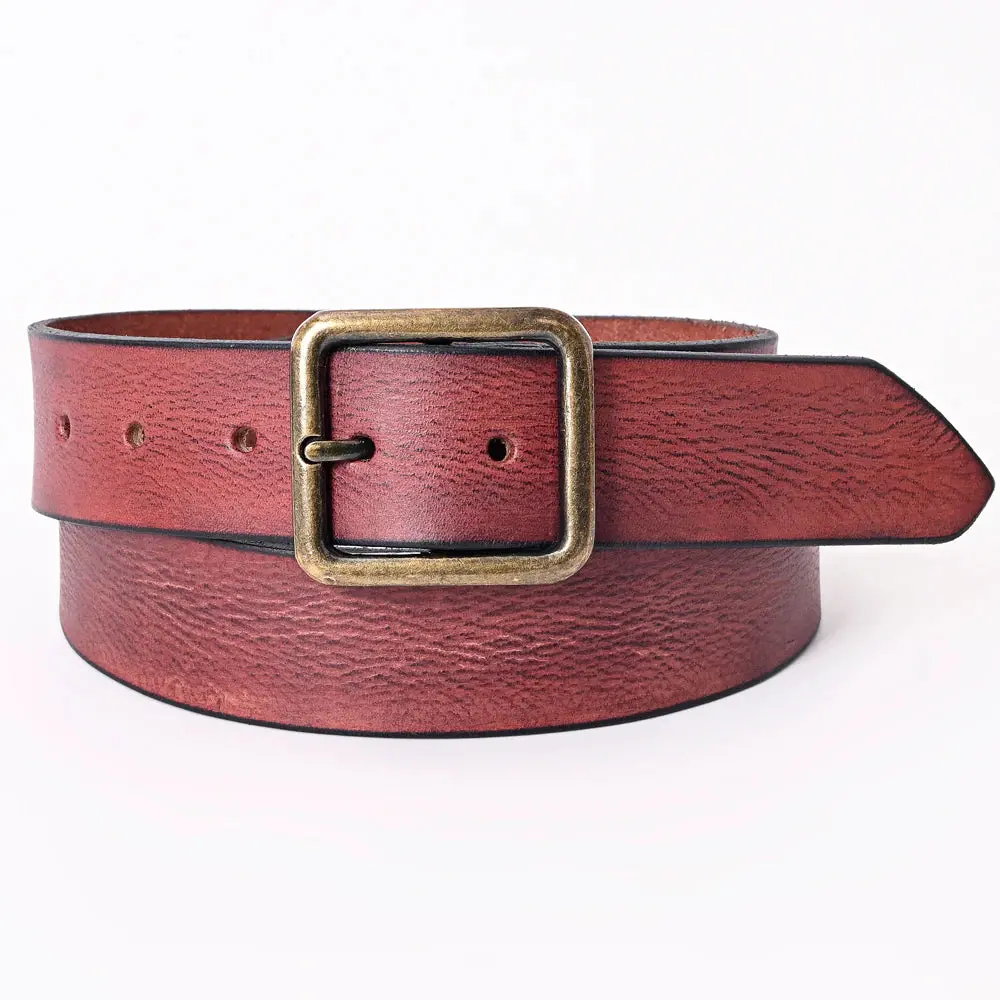 Antique Red Leather Belt- Western Belts For Cowgirls 1