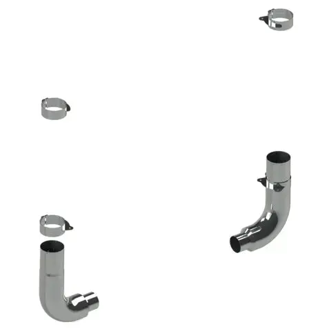Flcr-7-1 1 Piece Stack 7" Chrome Plated Stainless Steel Exhaust Kit 1