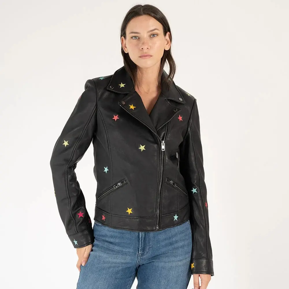 Nanca Rf Leather Jacket By Mauritius In Black 1
