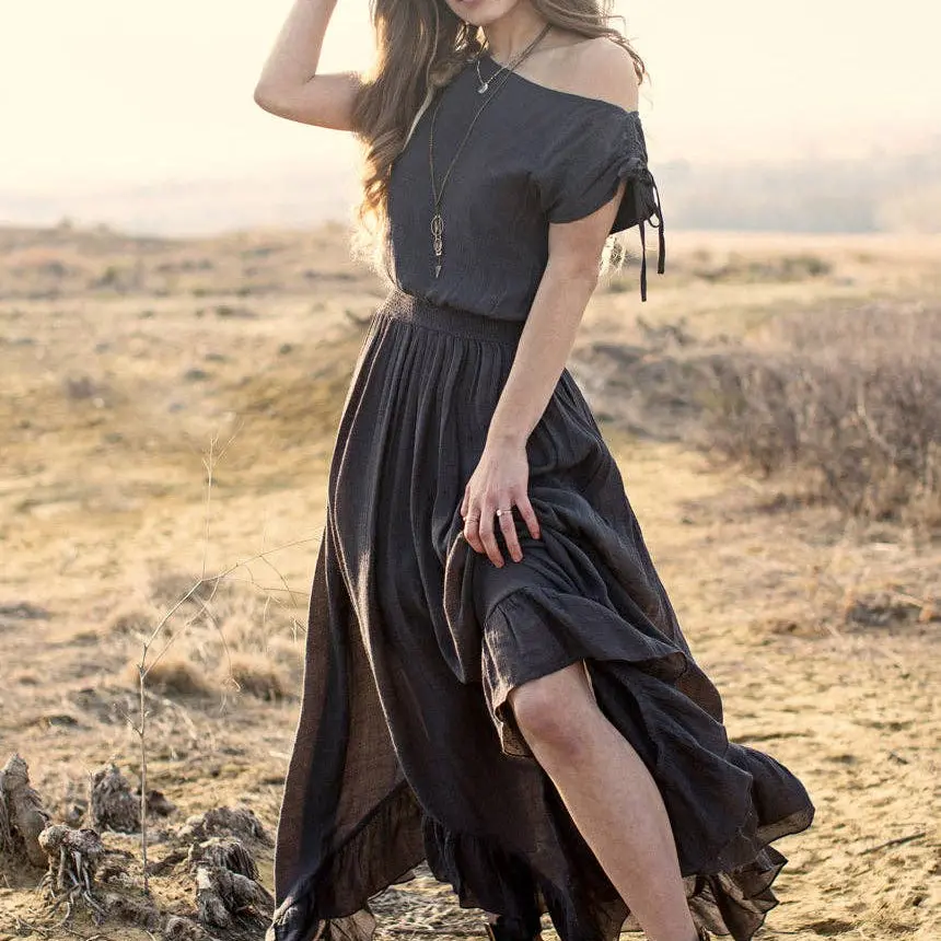 Women's Gia Dress In Charcoal By Joyfolie 1
