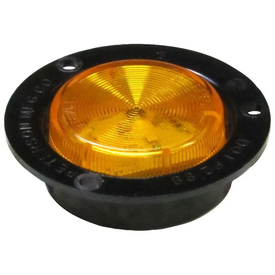 #M164fa  2" Amber Flange Mount Standard 2-Prong Plug 1