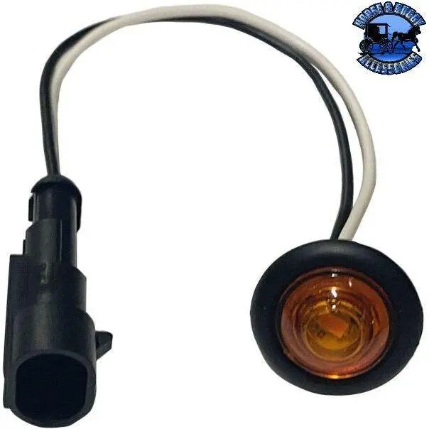 M177a-Amp Led Marker/ Clearance, Pc-Rated Round, W/ Amp Connector 0.75”, Amber 1
