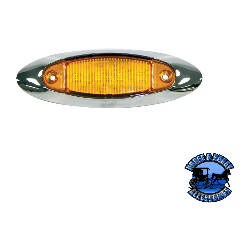 178Xa-Mv 4.75″X 1.50″ Amber Led Marker/ Clearance, Oblong, W/ Chrome Bracket, Multi-Volt Same As V178xa 1
