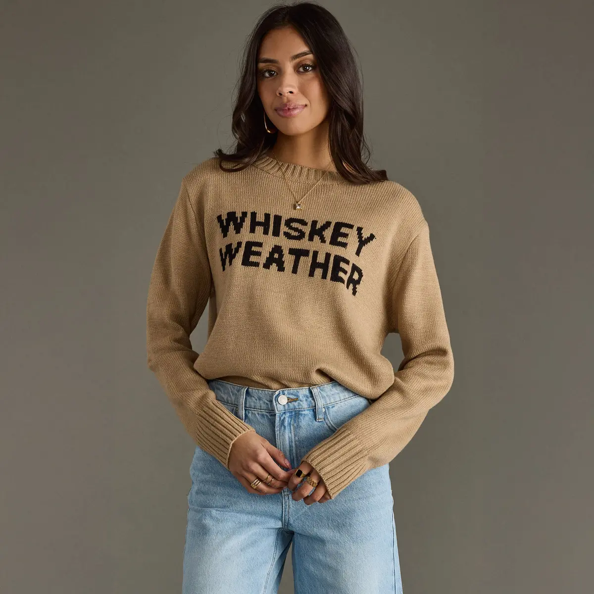 Tan Whiskey Weather Sweater 1