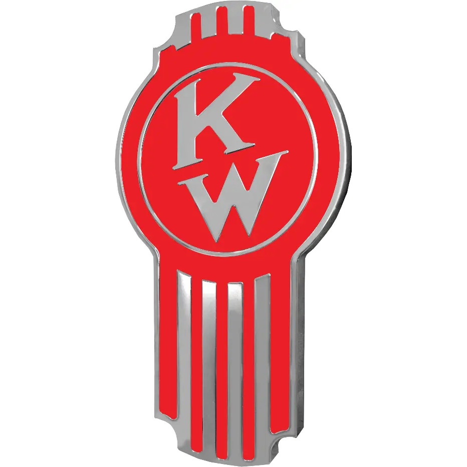 Kenworth Emblem Engraved Old Style Red/Chrome 440 1