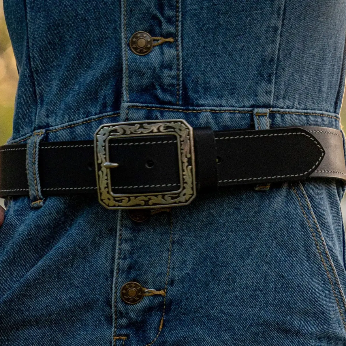 The Austin Leather Belt In Black 1