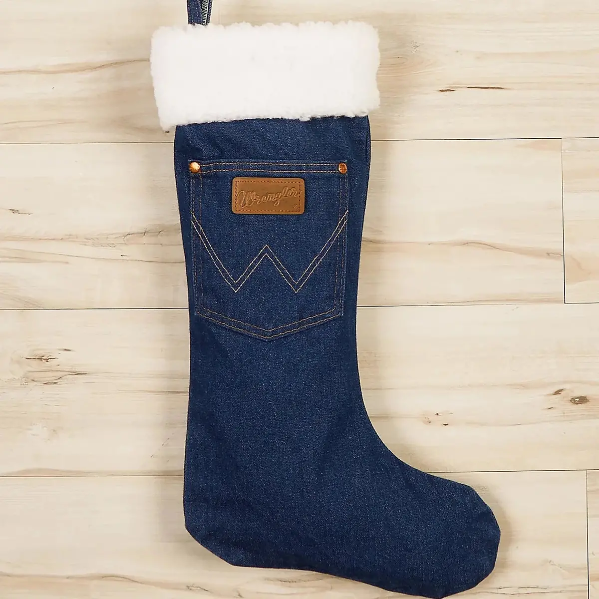 Wrangler Denim Christmas Stocking Sherpa 1