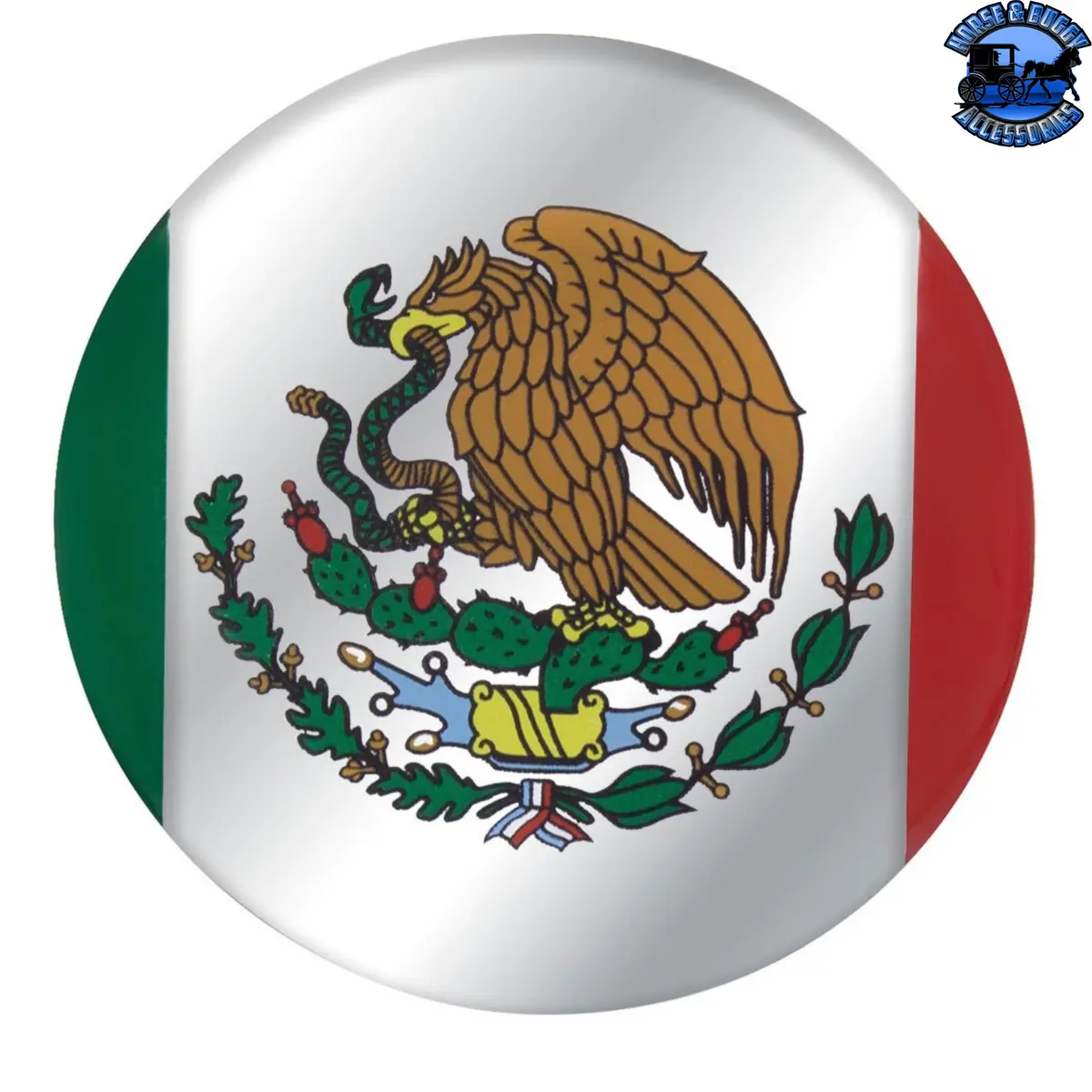 1-3/4" Round Glossy Sticker - Mexico Flag #22943 1