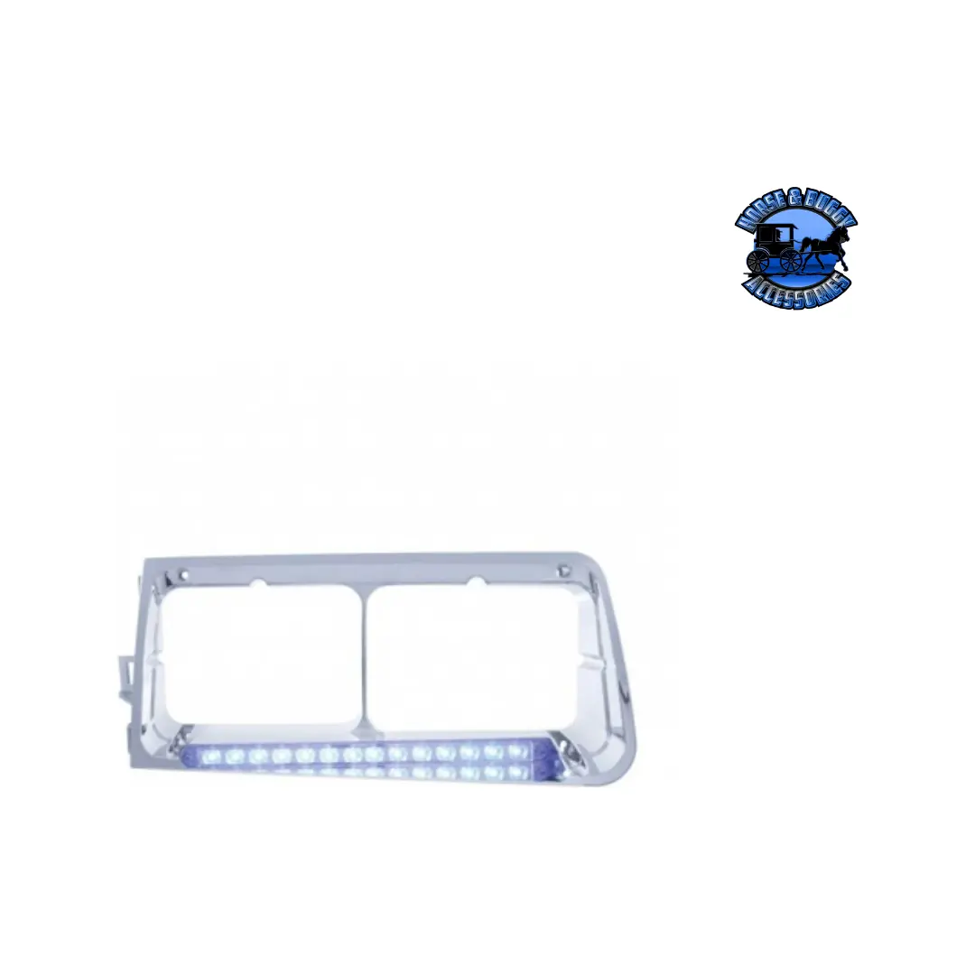 14 Led Headlight Bezel With Color Led For 1989-2009 Freightliner Fld (Choose Color) (Choose Side) 1