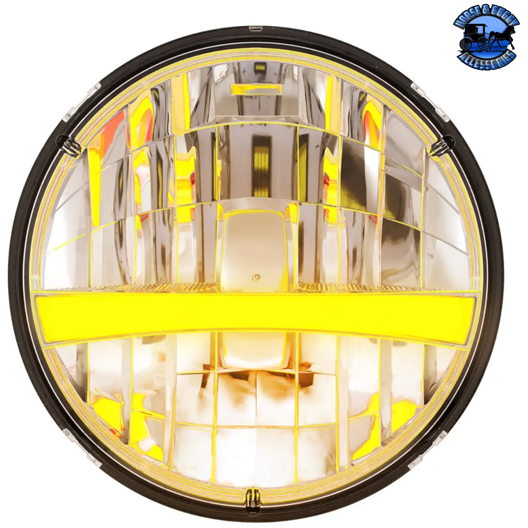 Ultralit - High Power Led 7" Headlight With Turn Signal & White Position Light Bar (Choose Color) 1