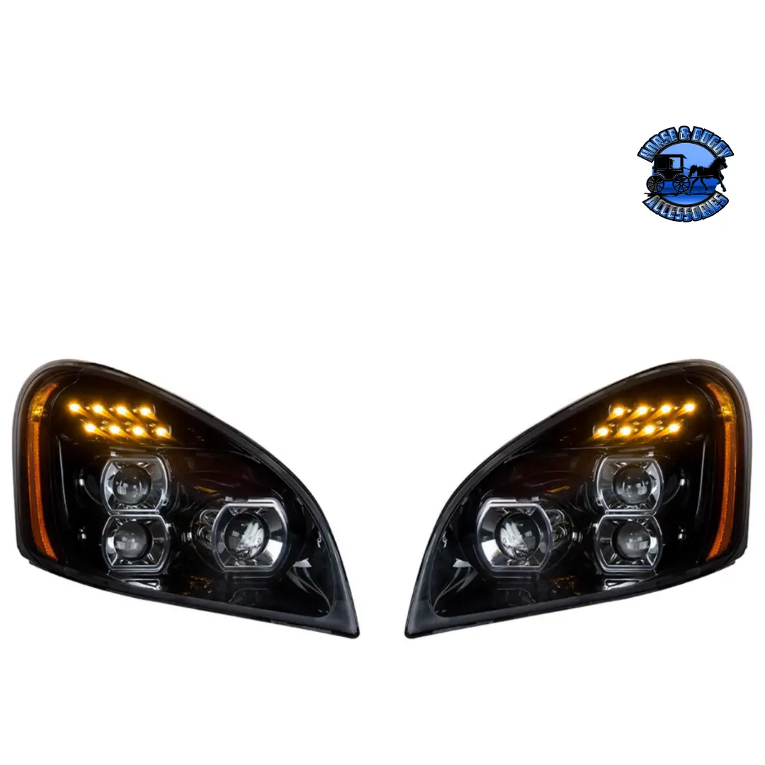 "Blackout" Led Headlight Set For 2008-2017 Freightliner Cascadia (Pair) #35788 1