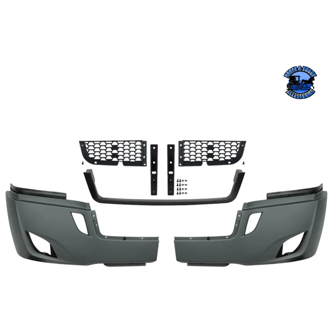 5-Piece Bumper Kit Without Fog Light Opening For 2018-2022 Freightliner Cascadia (Fog Light Optional) 1