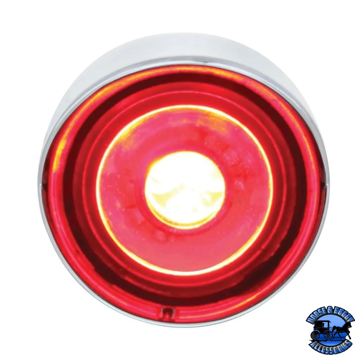 3 High Power Led 1" Light (Clearance/Marker) With Visor - Red Led/Clear Lens #36907 1