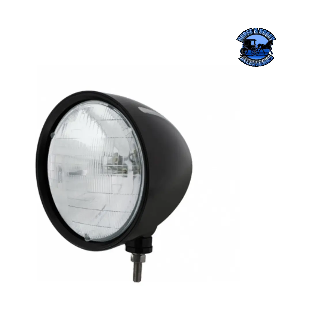 Black "Billet" Style Groove Headlight H6024 Bulb #32664 1