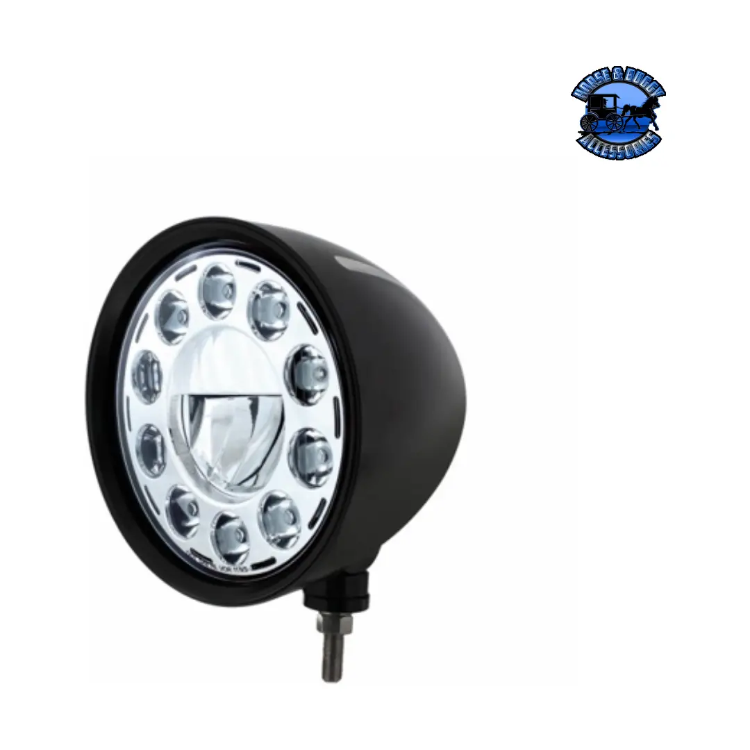 Black "Billet" Style Groove Headlight 11 Led Bulb - Chrome #32675 1