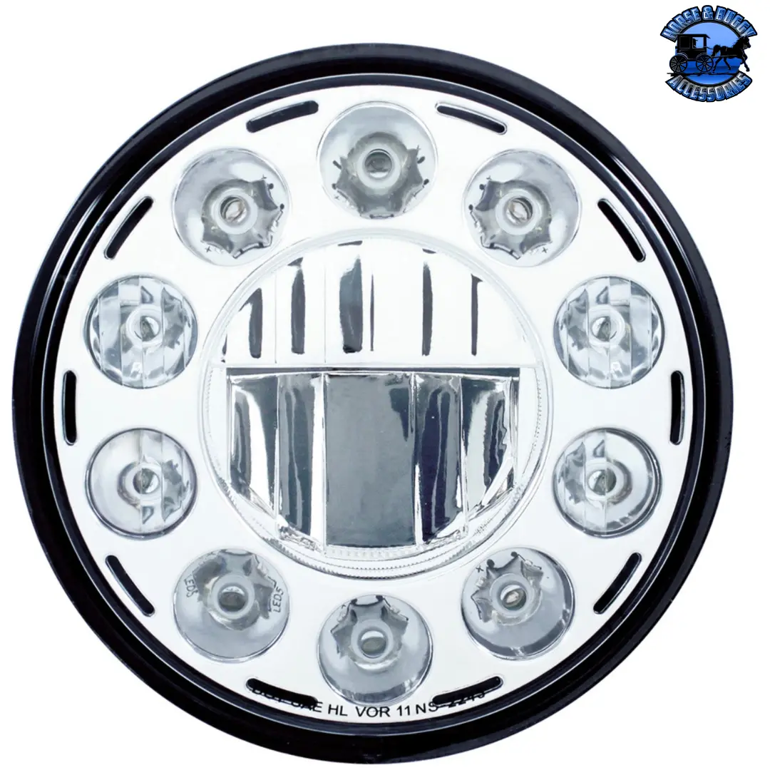 Ultralit - 11 High Power Led 7" Crystal Headlight - Chrome #31355 1