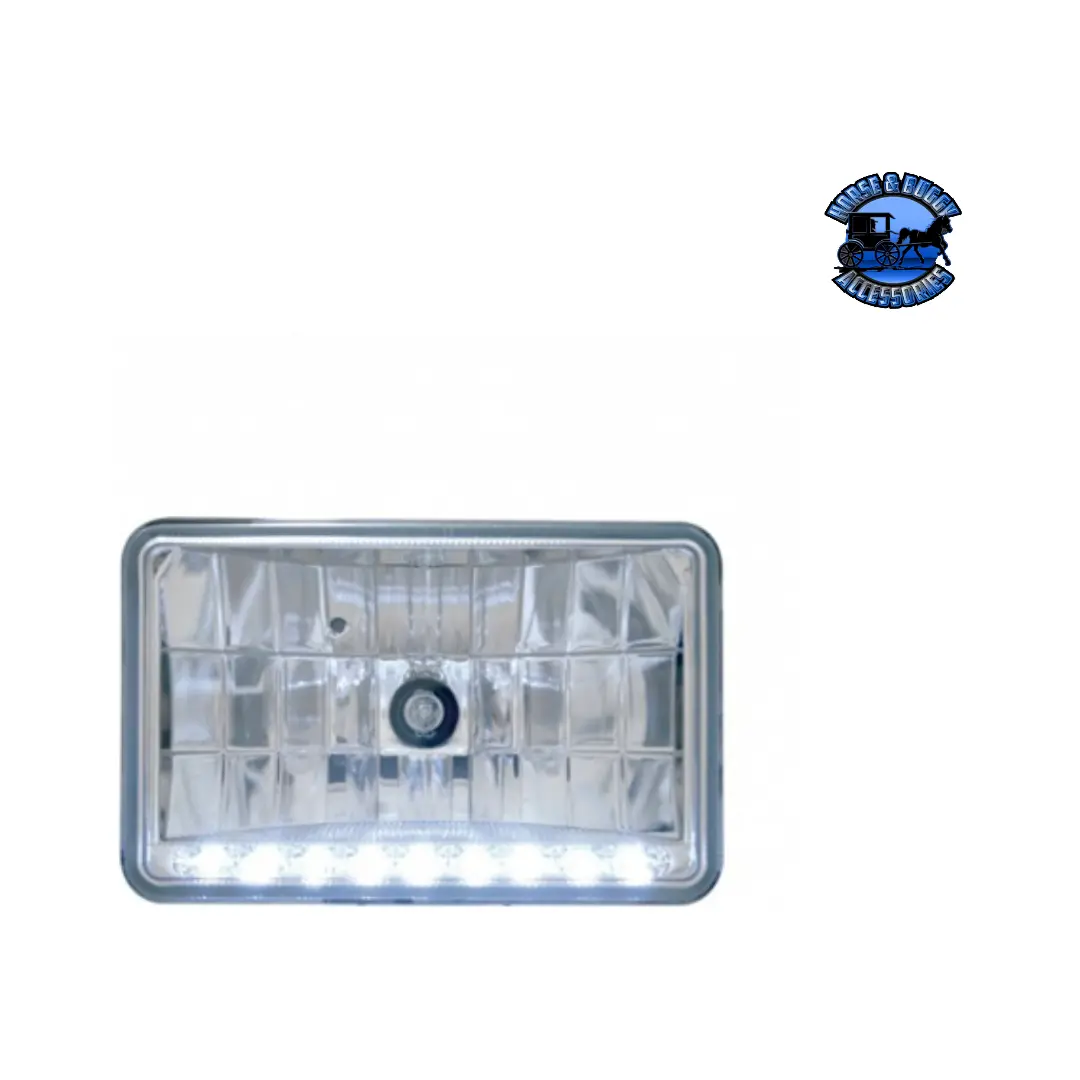 Ultralit - 4" X 6" Crystal Headlight With 9 Led Position Light (Choose Color) (Choose Side) 1