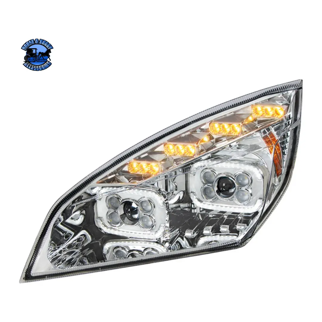 10 Led Projector Headlight With Led Sequential Turn & Drl For 2018-2024 Cascadia (Choose Color) (Choose Side) 1